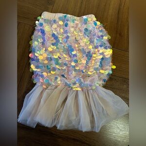 Lola + the Boys PAILLETTE RUFFLE MERMAID COVERUP size 6/7